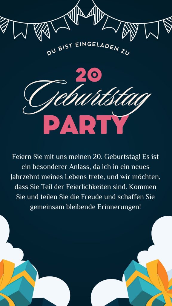 Einladungen zum 20. Geburtstag