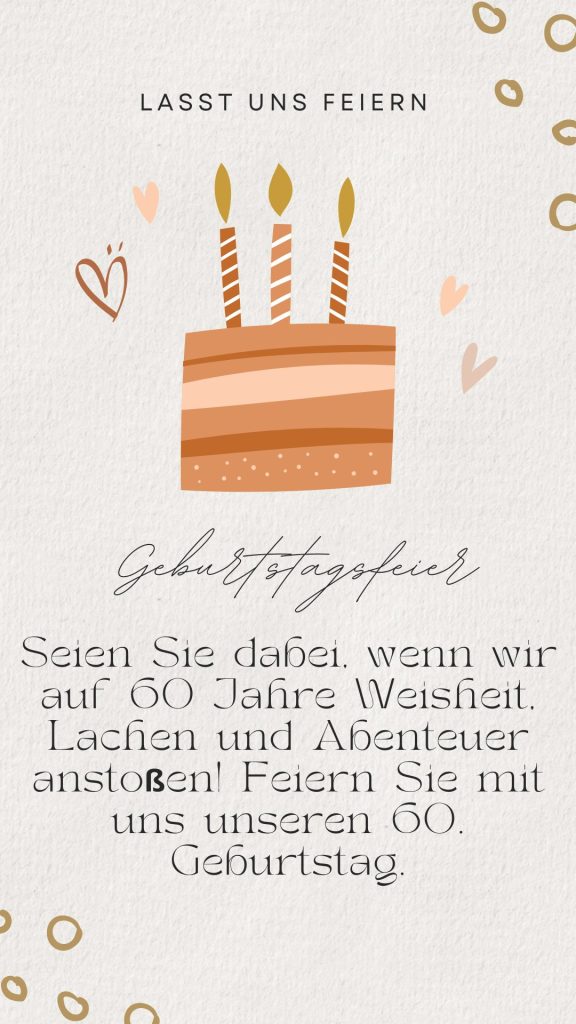 Einladung zum 60. Geburtstag