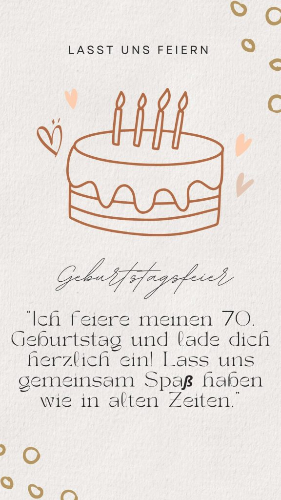 Einladung zum 70. Geburtstag