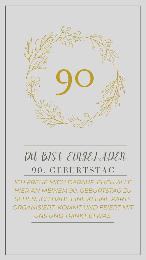 Einladung zum 90. Geburtstag