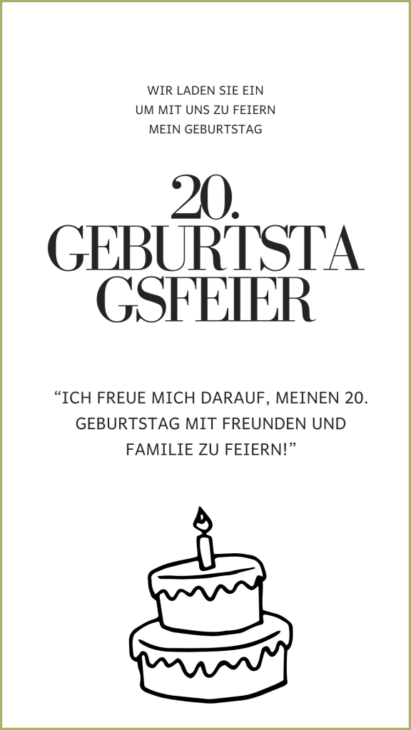 Einladungen zum 20. Geburtstag