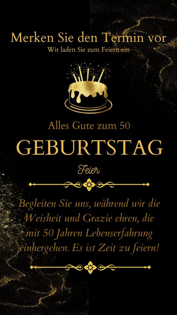 Einladung zum 50. Geburtstag