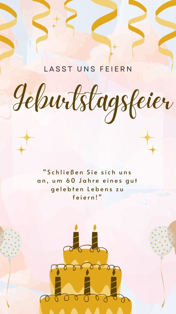 Einladung zum 60. Geburtstag