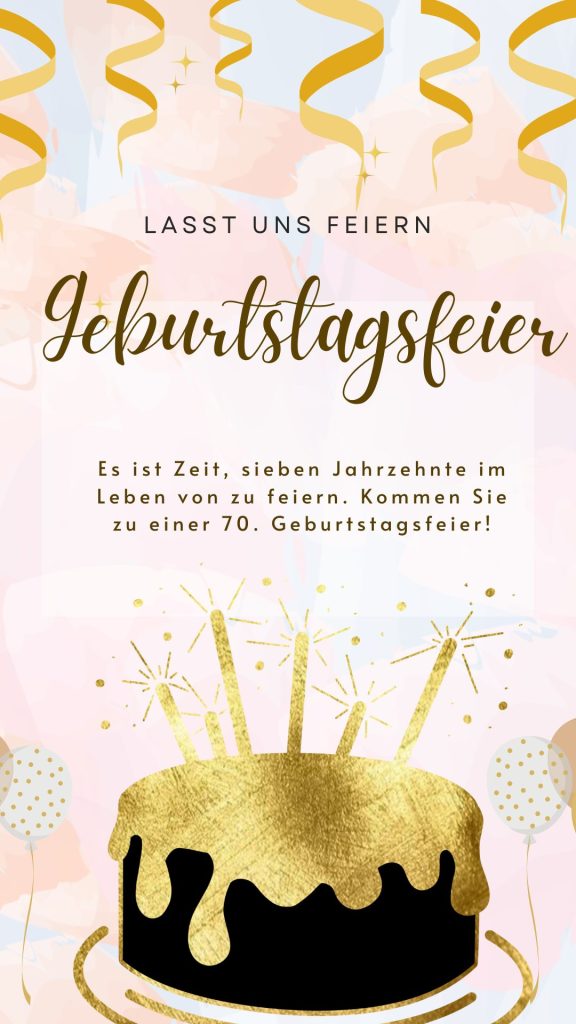 Einladung zum 70. Geburtstag