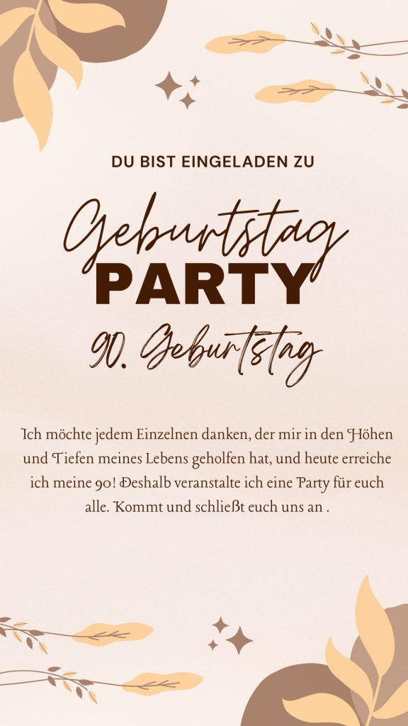 Einladung zum 90. Geburtstag