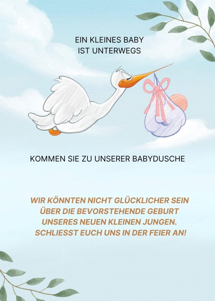 Einladungstexte für die Baby-Dusche