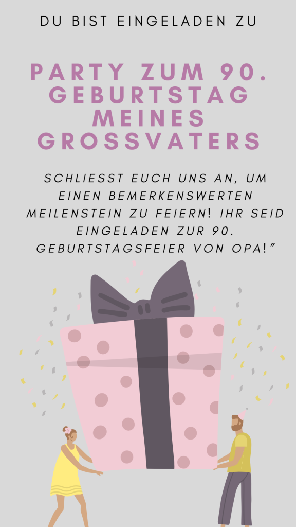 Einladung zum 90. Geburtstag