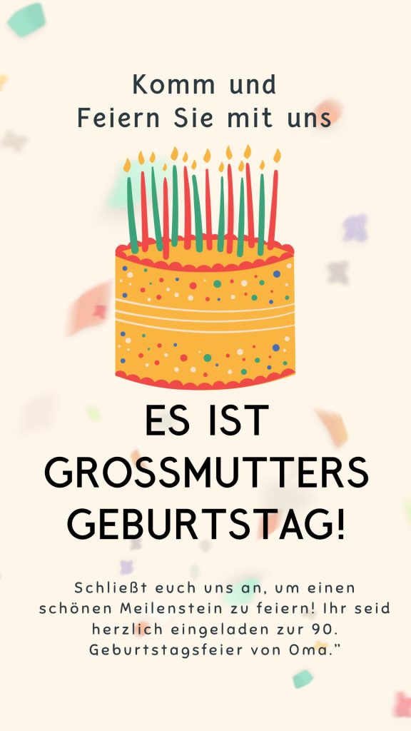 Einladung zum 90. Geburtstag