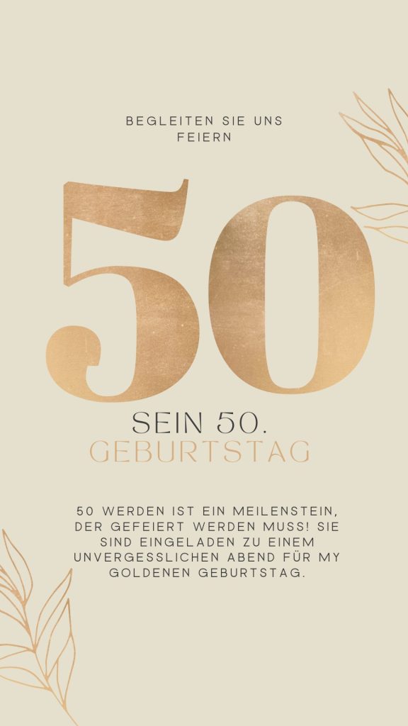 Einladung zum 50. Geburtstag