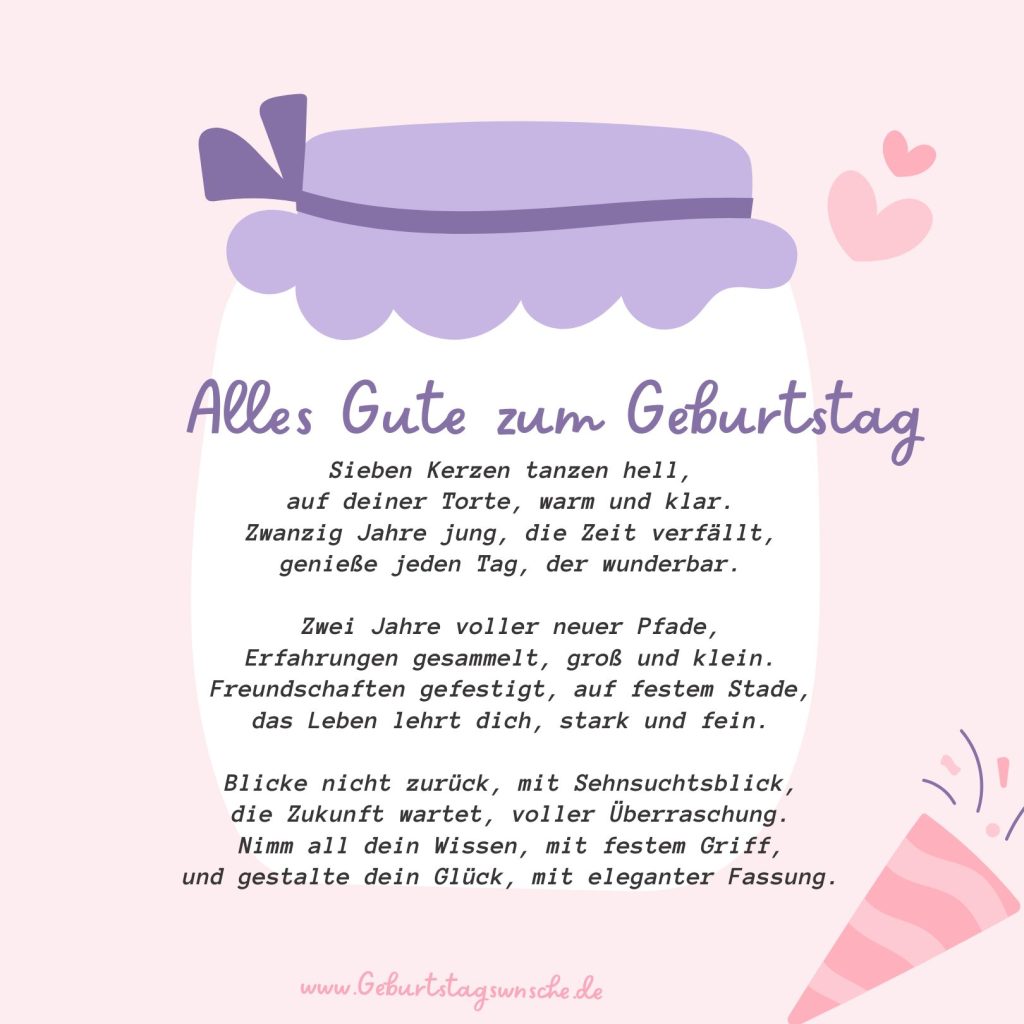 Gedichte zum 20. Geburtstag